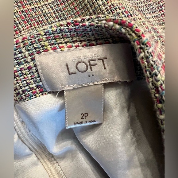 LOFT Pink Multi-color Tweed Skirt 2P - Picture 4 of 4